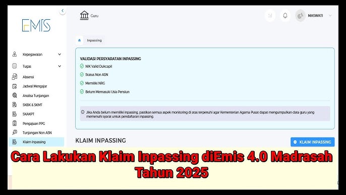Cara Melakukan Klaim Inpassing di Emis 4.0
