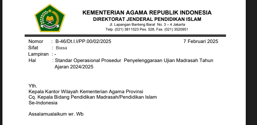 Download POS Ujian Madrasah 2025 PDF