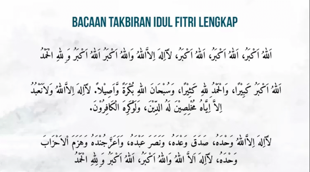 Bacaan Takbiran Allahu Akbar Kabiro Versi Panjang dan Pendek sambut Idul Fitri 2025