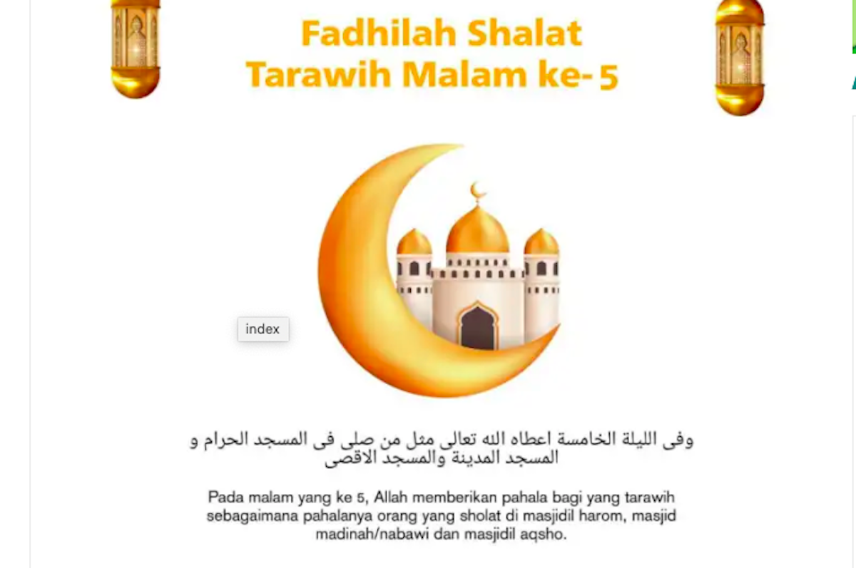 Fadhilah Shalat Tarawih Malam ke 5 Kitab Durratun Nasihin