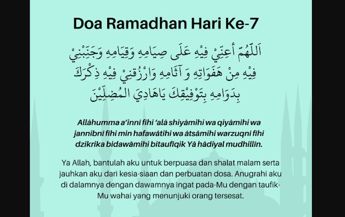 doa puasa hari ke 7 ramadhan