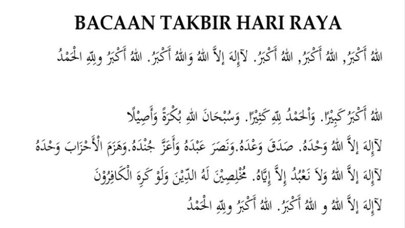 Teks Takbiran Idul Adha 2025 Lengkap