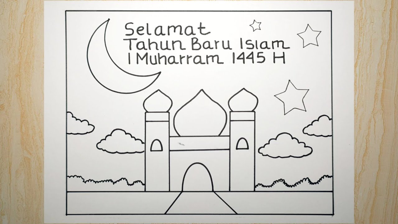Gambar Mewarnai Tema Tahun Baru Islam 1447 H