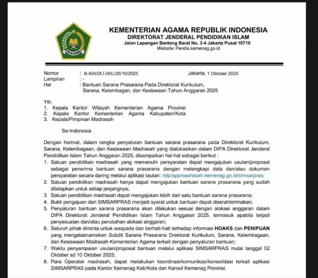bantuan simsarpras madrasah 2025