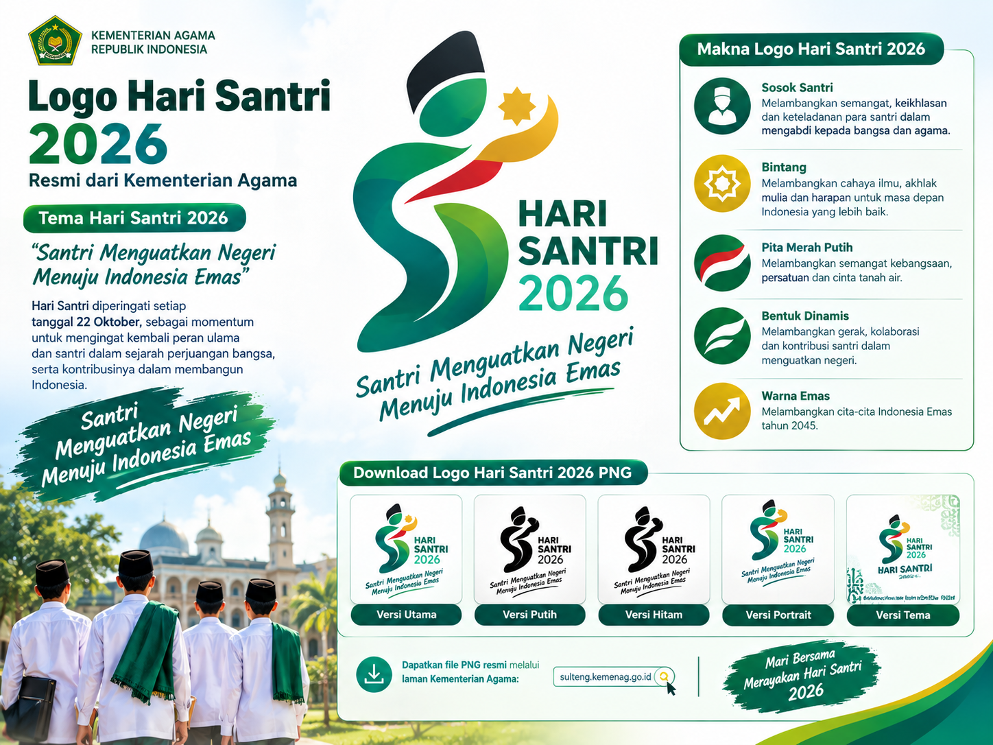 Logo Hari Santri 2026 Diluncurkan Kementerian Agama